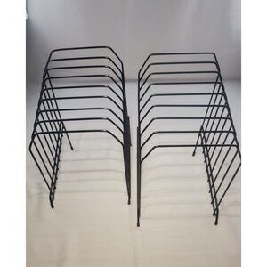 File Folder Organizer Storage 8 Slot Rack Sorter Letter Metal Office - Set of 2
